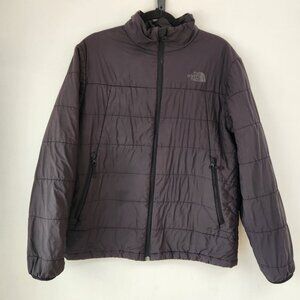 The North Face TNF Lightweight Puffer Jacket Black Mock Neck Hiking Men's M